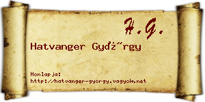 Hatvanger György névjegykártya