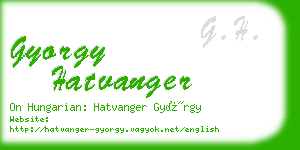gyorgy hatvanger business card